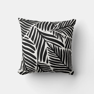 Monochrome Jungle Geometric Seamless Pattern Throw Pillow