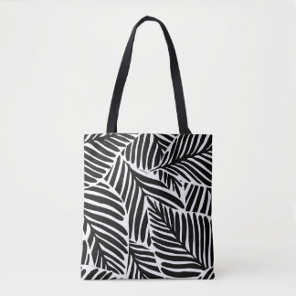 Monochrome Jungle Geometric Seamless Pattern Tote Bag