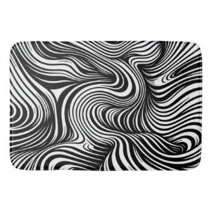 Monochrome Kaleidoscope Bath Mat