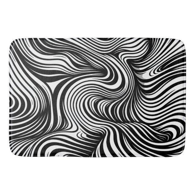 Monochrome Kaleidoscope Bath Mat (Front)