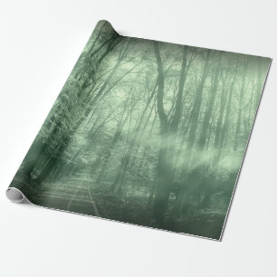Monochrome landscape nature parkart, autumn, backg wrapping paper