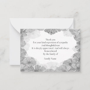 Monochrome Leaf Thank You Card