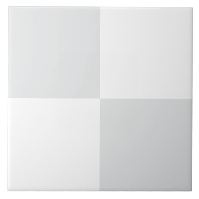 Monochrome Light Grey White Chequered Ceramic Tile (Front)