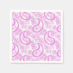 Monochrome lilac pink white paisley pattern. napkin