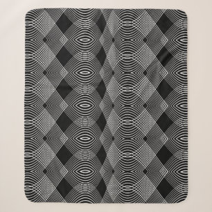 Monochrome Lines: Textured Abstract Design Sherpa Blanket