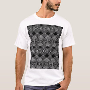 Monochrome Lines: Textured Abstract Design T-Shirt
