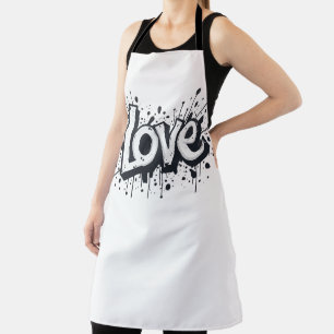 Monochrome Love Tag Apron