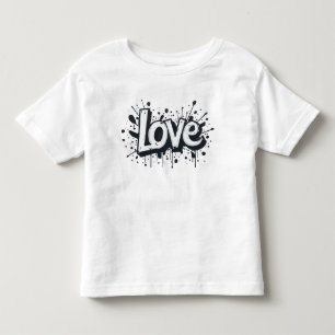 Monochrome Love Tag Toddler T-shirt