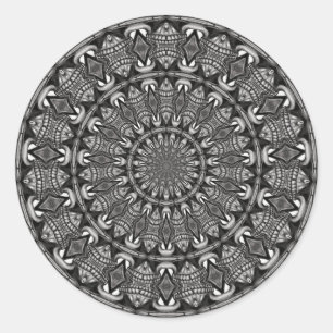 Monochrome Mandala Classic Round Sticker