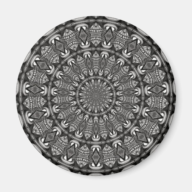 Monochrome Mandala Magnet (Front)