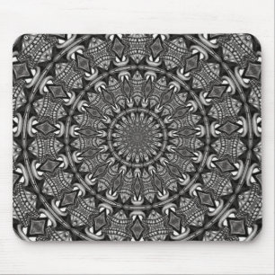 Monochrome Mandala Mouse Pad