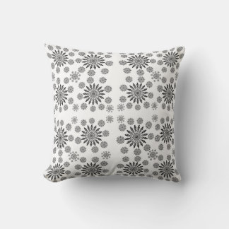 ​Monochrome Mandala Symphony: Modern Geometric Pat Throw Pillow