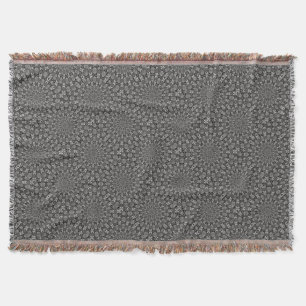 Monochrome Mandala Throw Blanket