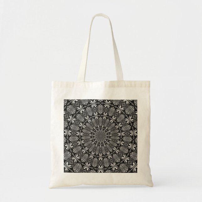Monochrome Mandala Tote Bag (Front)