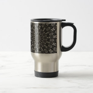 Monochrome Mandala Travel Mug