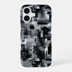 Monochrome Matrix Mosaic iPhone 16 Case