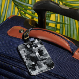 Monochrome Matrix Mosaic Luggage Tag