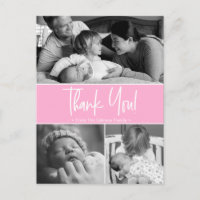 Monochrome Memories: Personalized Baby Thank You P