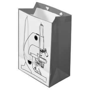 MONOCHROME MICROSCOPE ILLUSTRATION MEDIUM GIFT BAG
