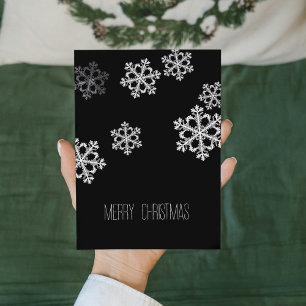 Monochrome Minimalist Snowflake Christmas Pattern Holiday Postcard