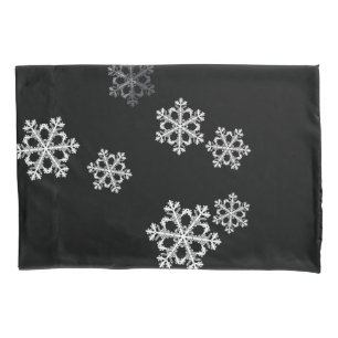 Monochrome Minimalist Snowflake Christmas Pattern Pillowcase