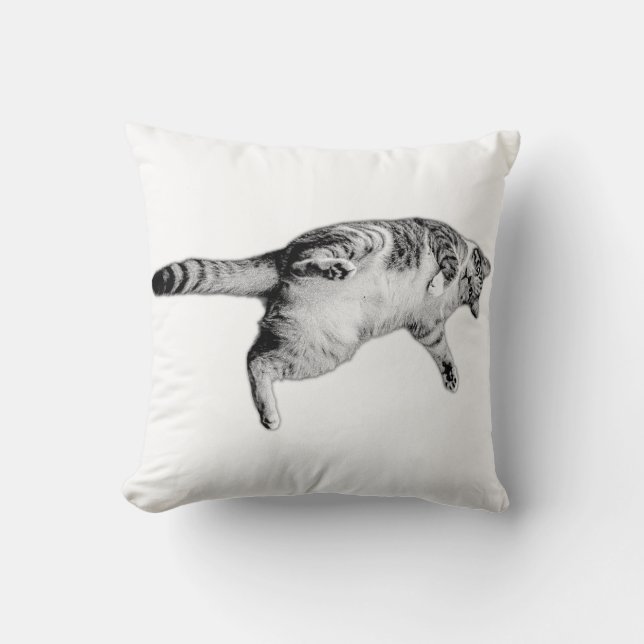 Monochrome Mischief for Cozy Corners Throw Pillow (Front)