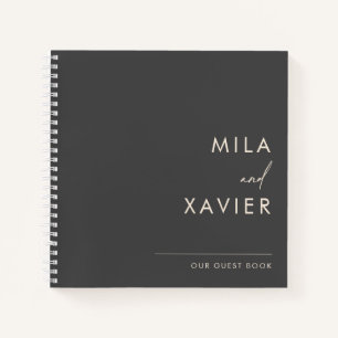 Monochrome Modern Minimal Wedding Guest Book