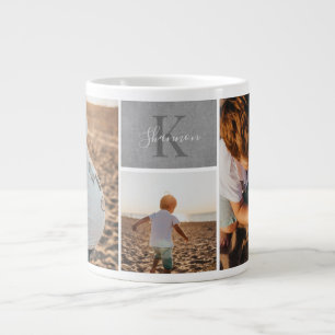 Monochrome Monogram Photo Mug