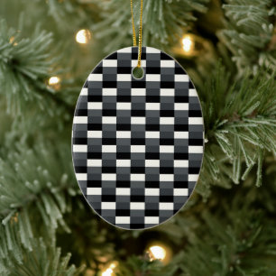 Monochrome Pattern of Gray, Grey, Black and White Ceramic Ornament