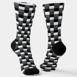 Monochrome Pattern of Gray, Grey, Black and White Socks