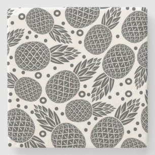 Monochrome Pineapples 2 Stone Coaster