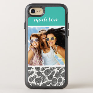 Monochrome Pineapples   Add Your Photo & Name OtterBox Symmetry iPhone 8/7 Case