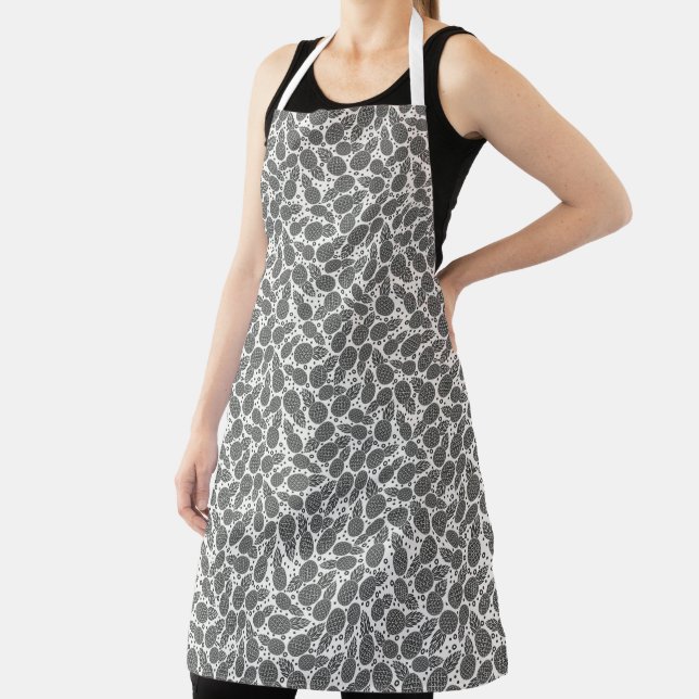 Monochrome Pineapples Apron (Insitu)