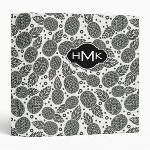 Monochrome Pineapples   Monogram Binder
