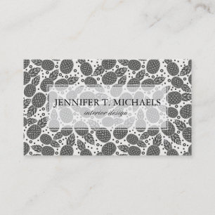 Monochrome Pineapples   Monogram Business Card