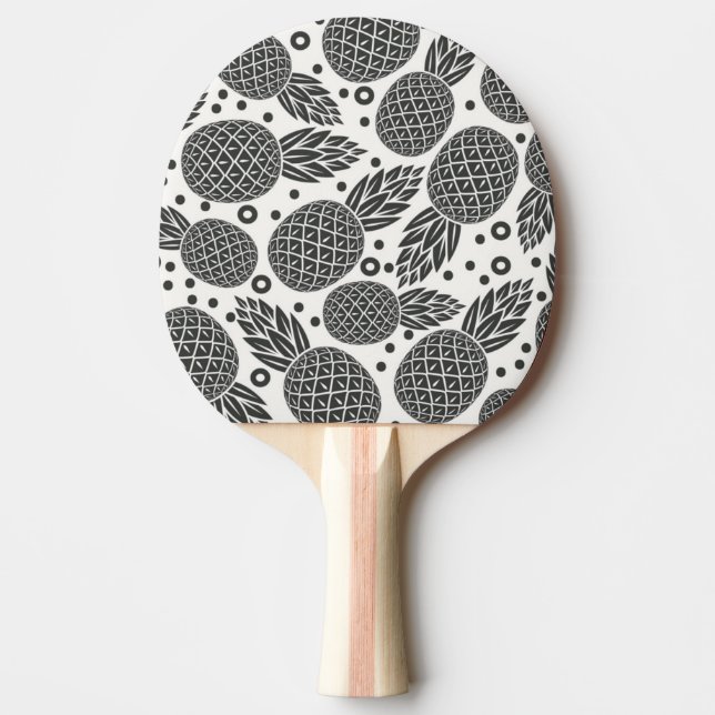 Monochrome Pineapples Ping Pong Paddle (Front)