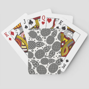 Monochrome Pineapples Playing Cards