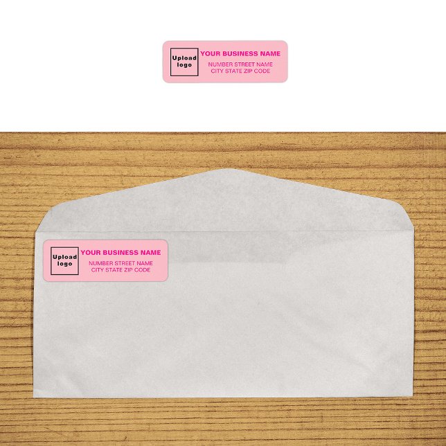 Monochrome Pink Business Return Address Label (Monochrome pink return address label on envelope)