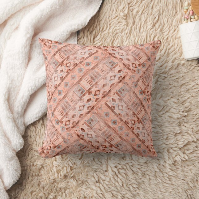 Monochrome pixie ethnic throw pillow (Blanket)