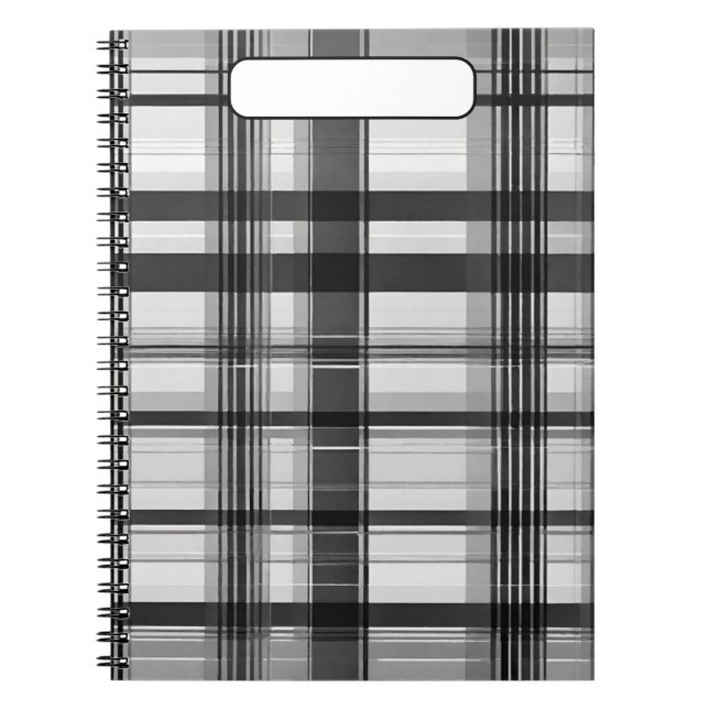 Monochrome Plaid Notebook (Front)