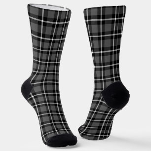 Monochrome Plaid Pattern Socks