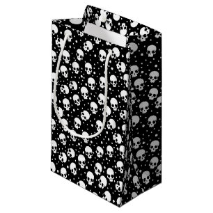Monochrome Polka Dot Skull Small Gift Bag