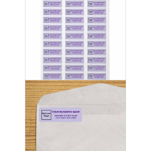 Monochrome Purple Business Return Address Label