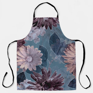 Monochrome Purple: Floral Watercolor Seamless Apron