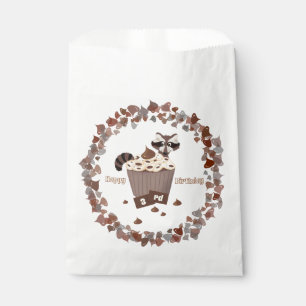 Monochrome Raccoon Chocolate Chip Birthday  Favour Bag