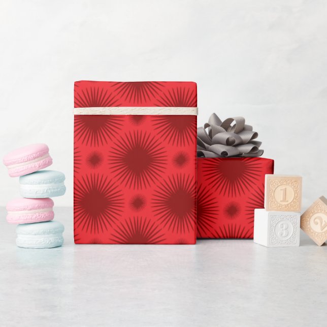 Monochrome Red Christmas Wrapping Paper (Baby Shower)