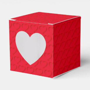 Monochrome Red Heart Pattern Valentine's Day Favor Box