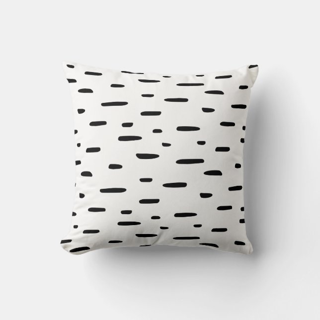 Monochrome | Reversible Black & White Flecks Throw Pillow (Front)