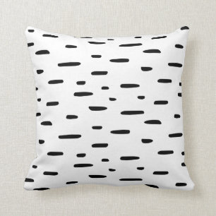 Monochrome Reversible Black & White Flecks Throw Pillow