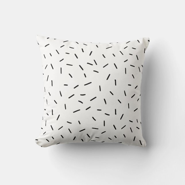 Monochrome | Reversible Black & White Sprinkles Throw Pillow (Front)